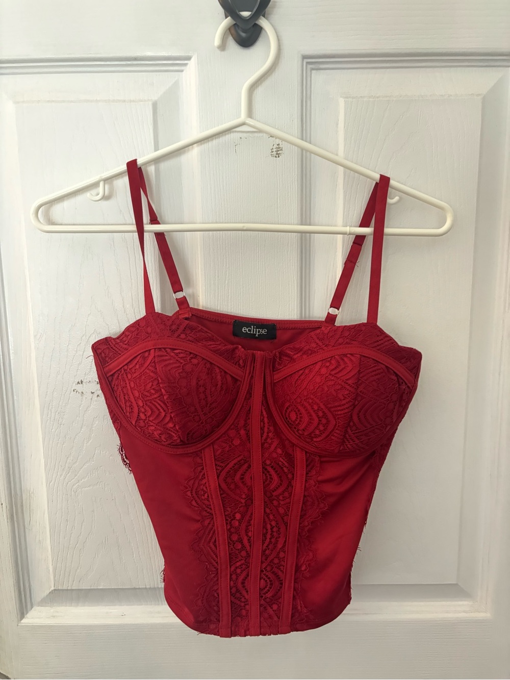 Eclipse Scarlet Lace Bustier Top